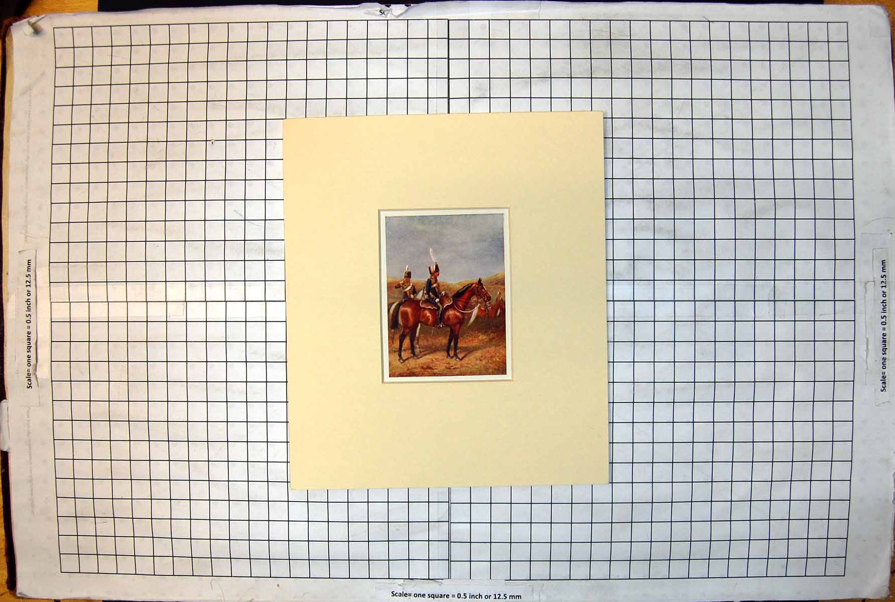 Original Old Antique Print Siers Uniform Horseback