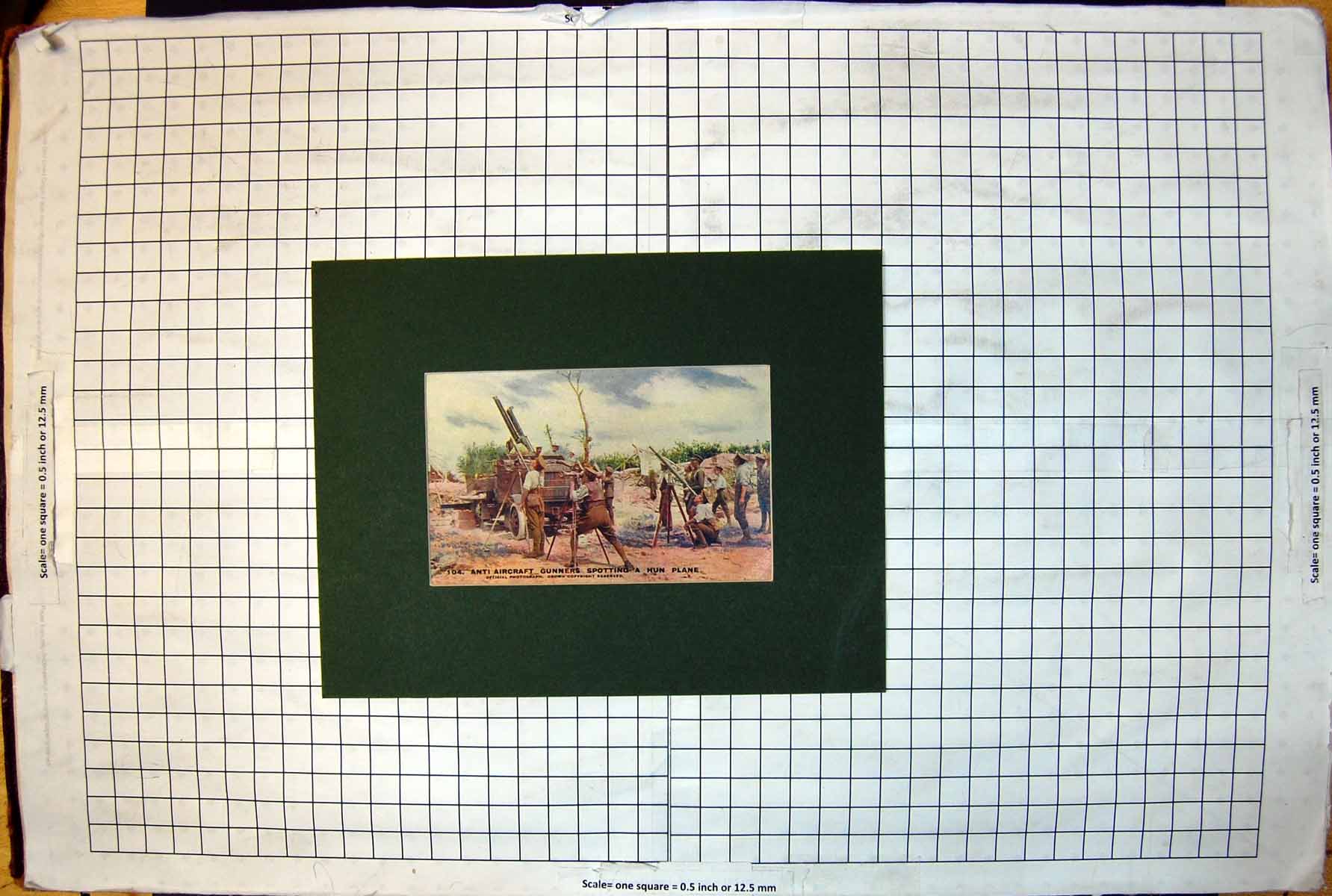 Antique Print Anti Aircraft Gunners Spotting German Plane Aiming Their Gun