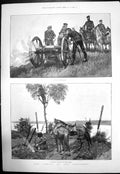 Antique Print Armies Continent Cossack Artillery Cossack Outlook Pruth 1888