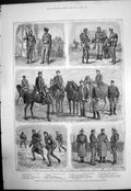 Old Antique Print Armies Continent Hungarian Landwehr Austro Hungary 1888 19th