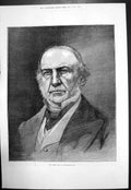 Original Old Antique Print Portrait Right Hon W E Gladstone M P 1874 Victorian