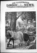 Original Old Antique Print Emperor Germany Daily Drive Park Charlottenburg 1888