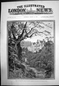 Antique Old Print Sandringham Norfolk Prince Princess Wales Residence 1888 19th