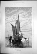 Antique Print Lagunes Venice Miss Clara Montalba Sailing Ship Gondola 1888 19th