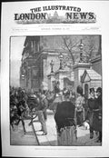 Antique Old Print Illness Prince George Wales Callers Marlborough House 1891