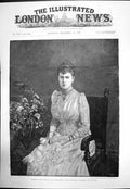 Antique Old Print Princess Mary Teck Betrothed To Duke Clarence Avondale 1891