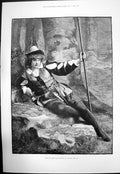 Original Old Antique Print Miss Ada Rehan As Rosalind In As You Like It 1891