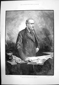 Antique Old Print Late Mr Charles Stewart Parnell Mp Born 1846 Died 1891 1891