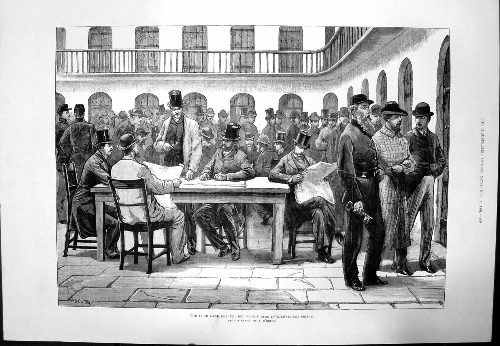 Old Irish Land League Recreation Time Kilmainham Prison A Okelly 1881 Victorian