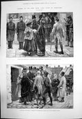 Antique Old Print Opening New Irish Land Courts Connaught Claremorris 1881 19th