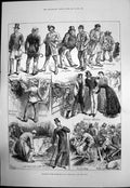 Old Antique Print Smithfield Cattle Show Cows Pigs Dealer Droverman 1881 19th