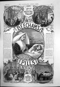 Original Old Antique Print Beechams Pills SBy All Medecine Vendors 1887 19th