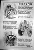 Old Antique Print Thank Kindly Heaven For Beechams Marvellous Pills 1890 19th