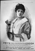 Old Antique Print Frys Pure Concentrated Cocoa Advert London Sydney 1890 19th