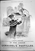 Antique Old Print Geraudels Pastilles If You Cough Faithful Parishioner 1894