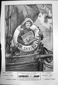 Old Antique Print Lifebuoy Royal Disinfectant Soap For Saving Life 1902 20th