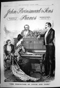 Old Antique Print John Brinsmead & Sons Pianos Perfection Touch Tone 1888 19th