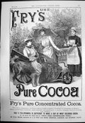Old Antique Print Frys Pure Concentrated Cocoa Delightful Beverage 1888 19th