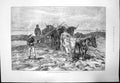 Original Old Antique Print Ploughing Sussex Downs Oxen Pulling Plough 1881 19th