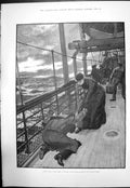 Old Antique Print Augusta Stretching Hand To Help Man On Deck Ship 1888 19th