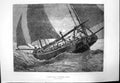 Antique Old Print A Hazy Night Yarmouth Roads Gh Andrews Ship Sailors 1872 19th