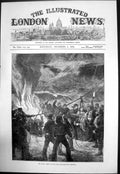 Original Old Antique Print Gales Wreck Royal Adelaide Ship Near Portland 1872