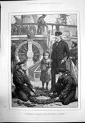 Old Antique Print Anniversary Trafalgar On Board Victory Portsmouth 1881 19th