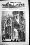 Original Old Antique Print The New Cathedral Church St Mary Edinburgh 1879 19th