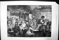 Antique Old Print Holiday Sketches: On The Boulevards In Paris Cafe Bar 1879ˇ