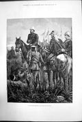 Antique Old Print A Zulu Guide Listening For Sounds The Enemy Horseback 1879