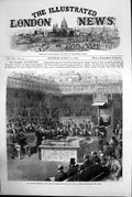 Old Disraeli Addressing House Commons First Time Prime Minister 1868 Victorian