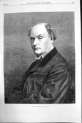 Original Old Antique Print Daniel Maclise Portrait Cork 1868 19th