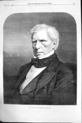 Original Old Antique Print The Late Lord Brougham Portrait 1868 19th