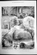 Antique Print Sketch Longleat Seat Marquis Bath Prince Princess Wales 1881 19th