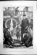 Antique Old Print Anniversary Trafalgar On Board The Victory Portsmouth 1881