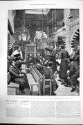 Antique Print Judges Assembled Synagogue Jewish Verdict Council Israel 1891