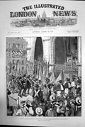 Old Print Festival Seven Hundredth Anniversary City Berne Cathedral 1891 19th