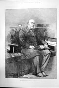 Original Old Antique Print Late Right Honourable Wh Smith Mp House Commons 1891