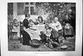 Old Antique Print The Childrens Breakfast By H Jochmus Dogs Garden 1891 19th