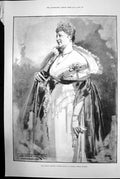 Old Print Her Majesty Augusta Victoria Queen Prussia German Empress 1891 19th