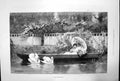 Old Antique Print Sweet Summer Days Boat River Woman Swan Umbrella 1891 19th