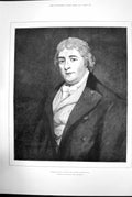 Antique Old Print Charles Dibdin Thomas Phillips Royal Naval Exhibition 1891