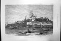 Original Old Antique Print The Citadel Cairo Egypt Rock Castle 1881 Victorian