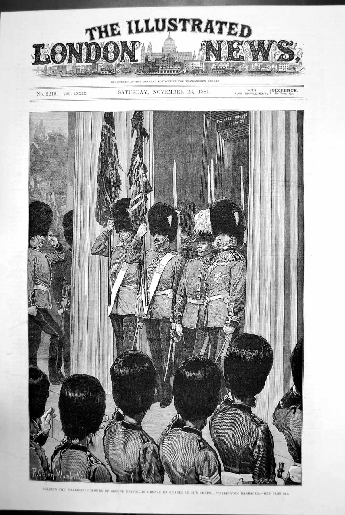 Old Waterloo Colour Second Battalion Grenadier Guard Wellington 1881 Victorian