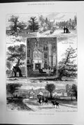 Old Print The Royal Visit To Welbeck Abbey Porter Oaks Greendale Oak 1881 19th