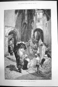 Old Antique Print Street In The Casba Algiers G Montbard Street Path 1881 19th