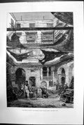Original Old Antique Print The Crisis In Egypt Turkish Carpet Bazaar Cairo 1881