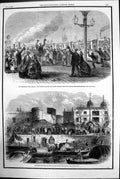 Antique Old Print Reinforcements Canada Guards Southampton Munitions War 1861