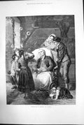 Original Old Antique Print Recollections Boyhood E Castan Bubbles Children 1872