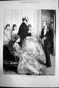 Antique Print The First To Come F Barnard Dress Party Ball Upper Class 1872